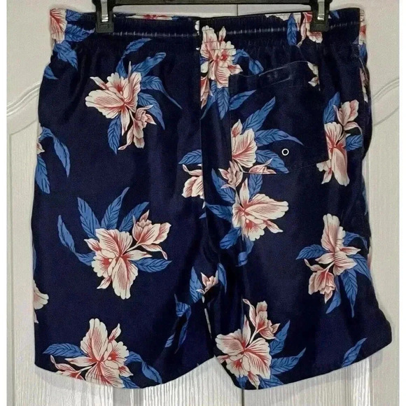 Old Navy Swim Trunks‎ Mesh Lined Men’s XL Blue Floral Beach Summer Wear See Note - Picture 2 of 8